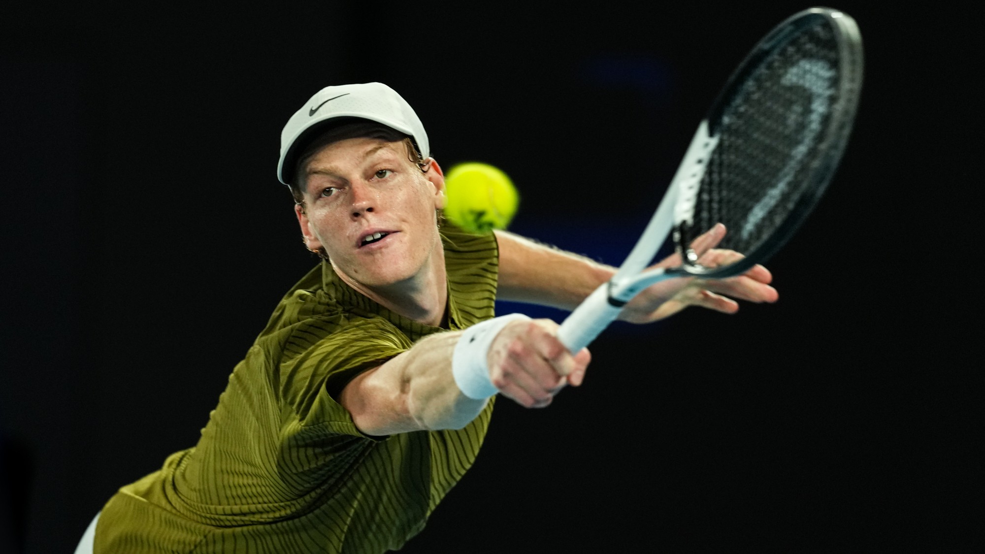 Jannik Sinner a Ben Shelton elleni mérkőzésen az Australian Openen.