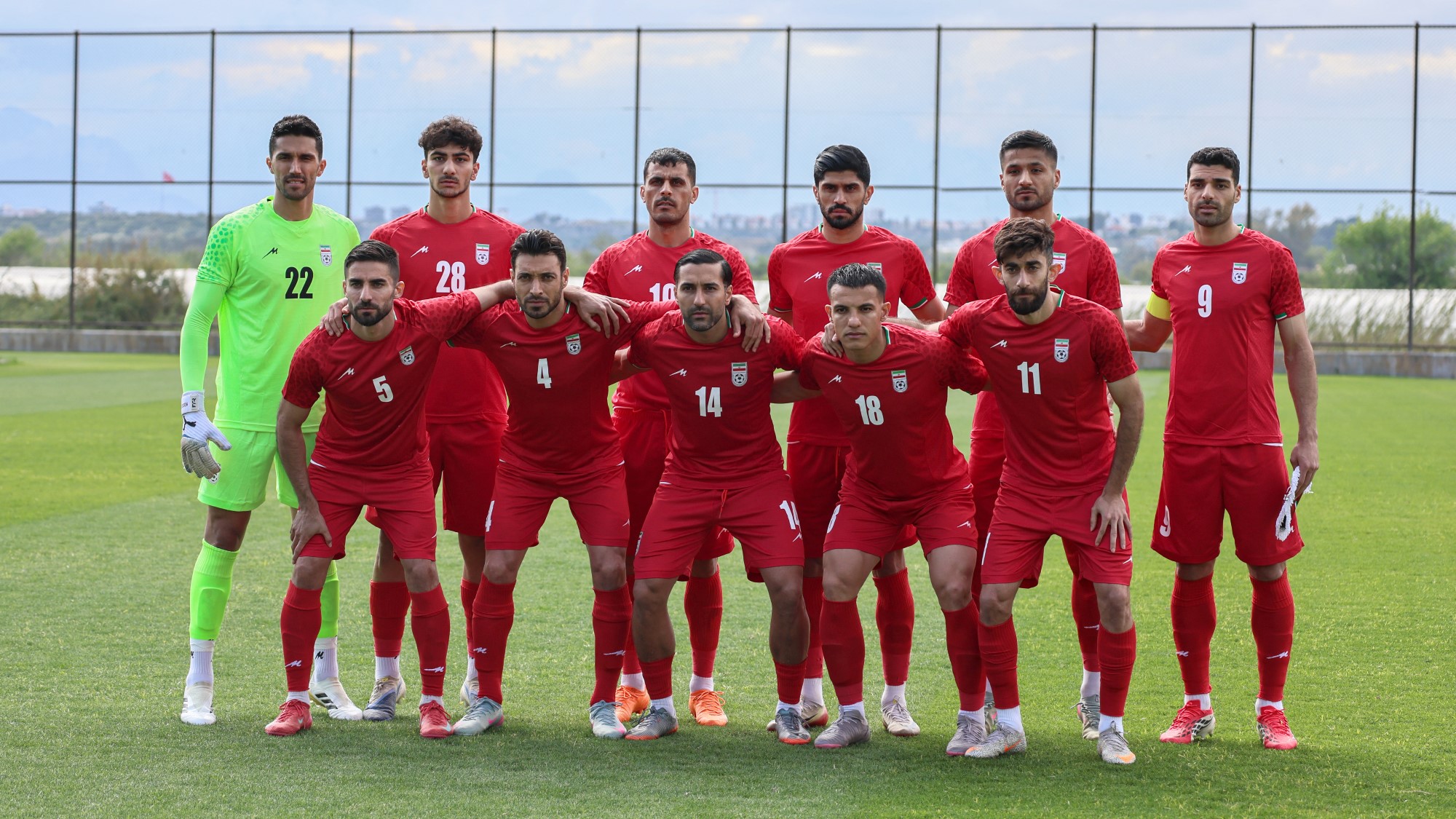 Az iráni válogatott a Costa Rica elleni felkészülési mérkőzés előtt.