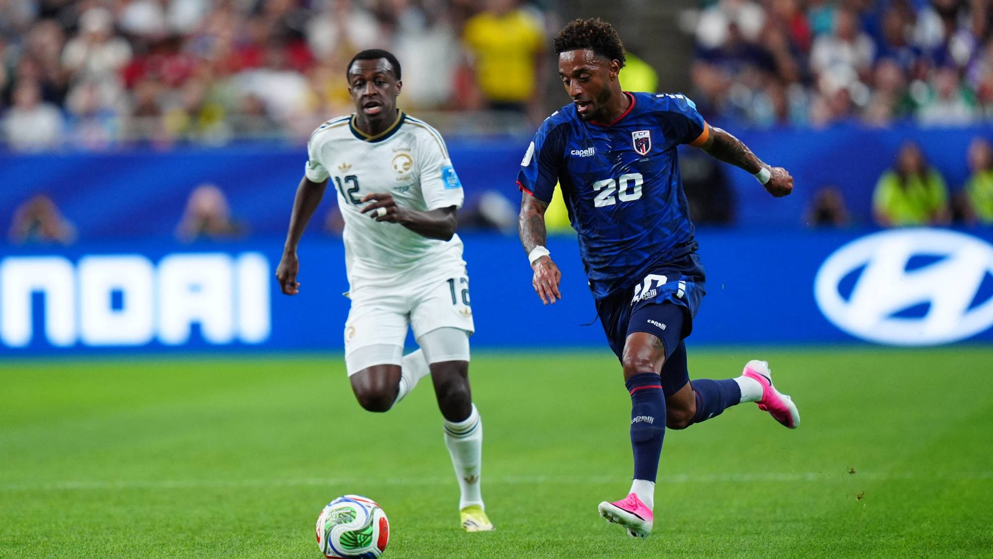 HOUSTON, USA - JUNE 26: Ryan Mendes (20) of Cape Verde in action againstSaud Abdulhamid (12) of Saudi Arabia during the FIFA World Cup 2026 Group H match between Cape Verde and Saudi Arabia at Houston Stadium on June 26, 2026 in Houston, Texas. Hakan Akgun / Anadolu
